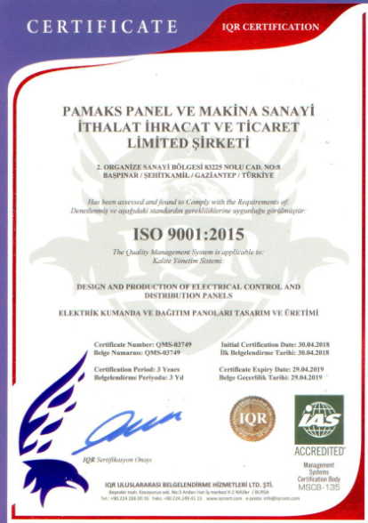 ISO Kalite Belgesi